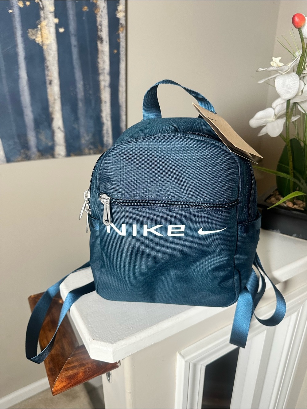 Nike Small Backpack in Teal with White Logo